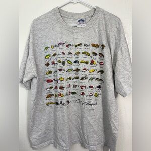 Vintage Gildan Cast Of Thousands Peggy Murray Fishing Shirt Size XL Gray